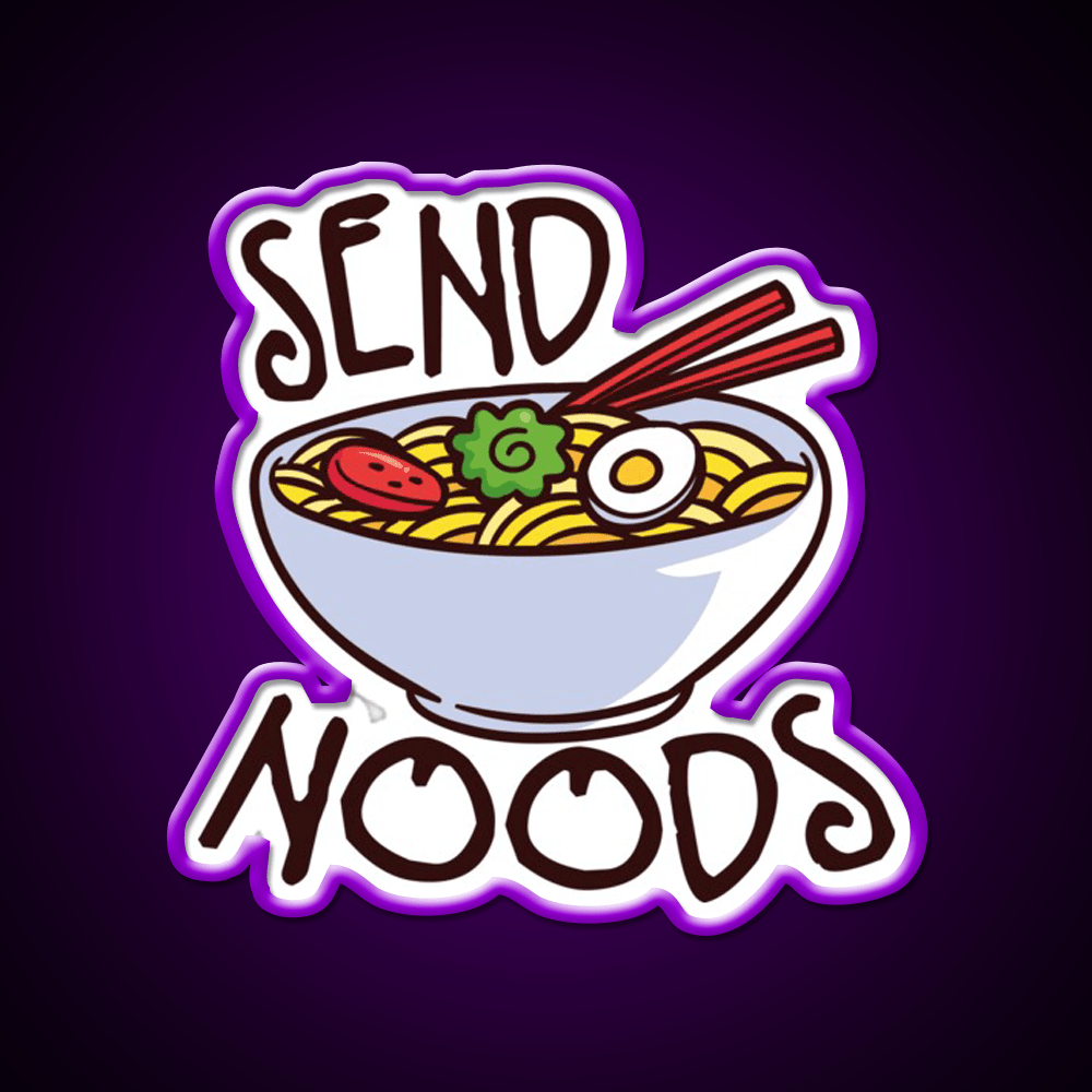 Send Noods Cool Funny Gift Led Neon Sign Chinese Food Wall Neon Sign Rgb Color - Shineneon