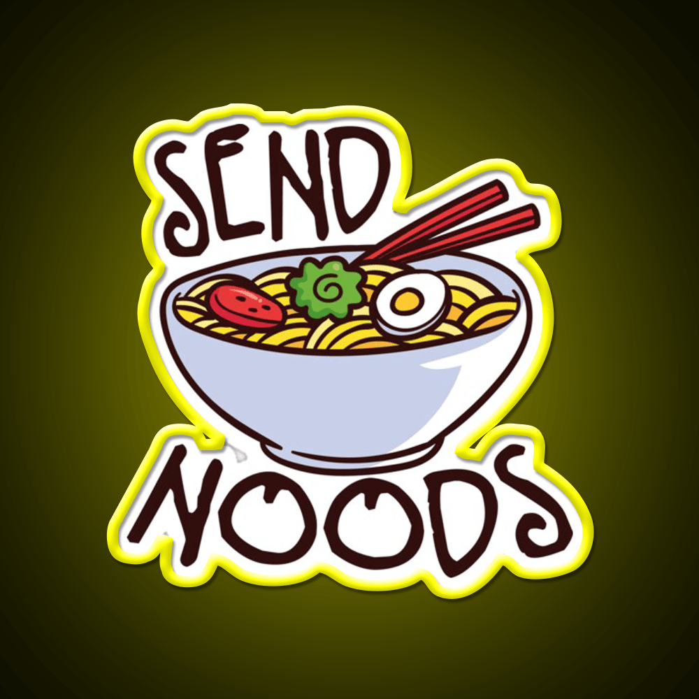 Send Noods Cool Funny Gift Led Neon Sign Chinese Food Wall Neon Sign Rgb Color - Shineneon