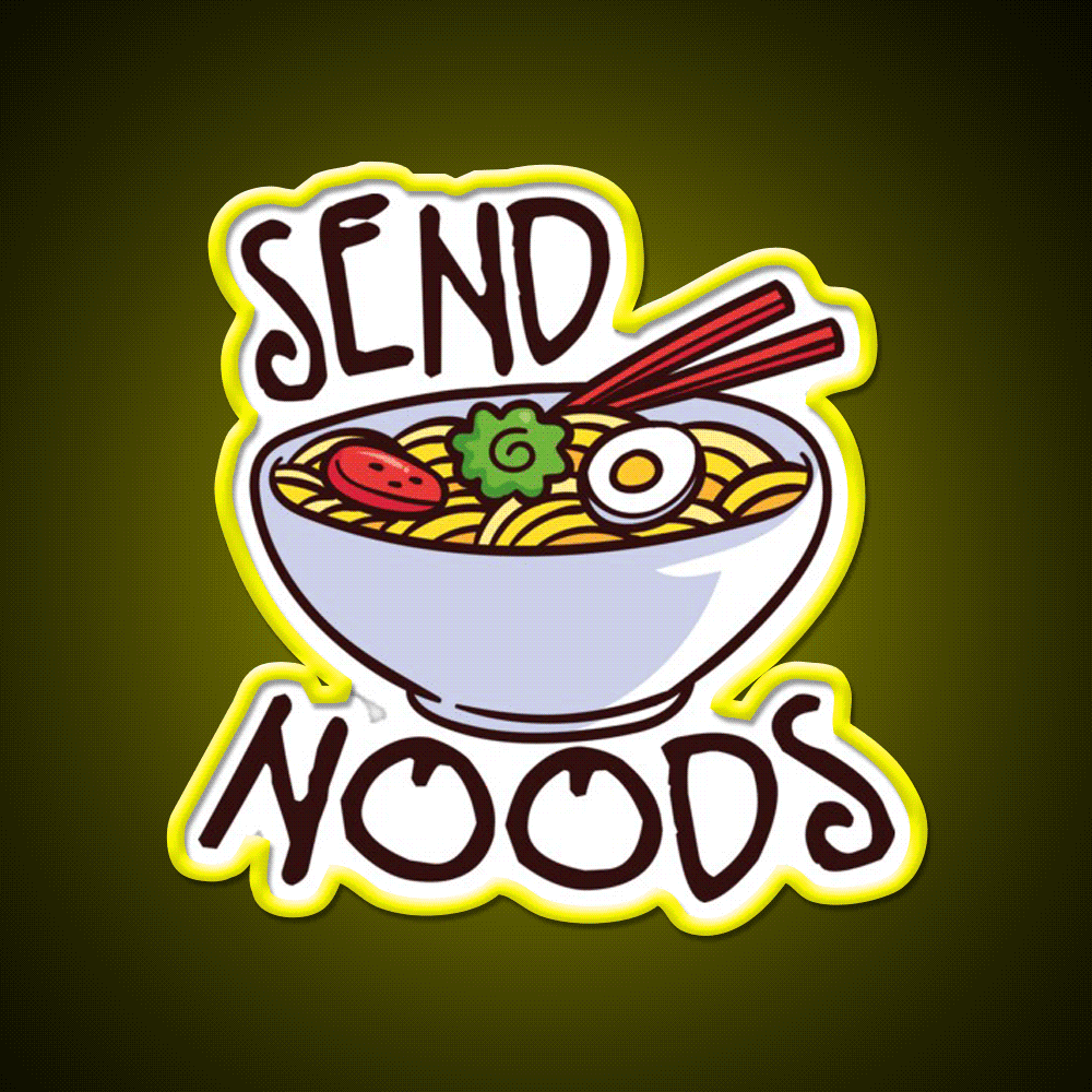 Send Noods Cool Funny Gift Led Neon Sign Chinese Food Wall Neon Sign Rgb Color