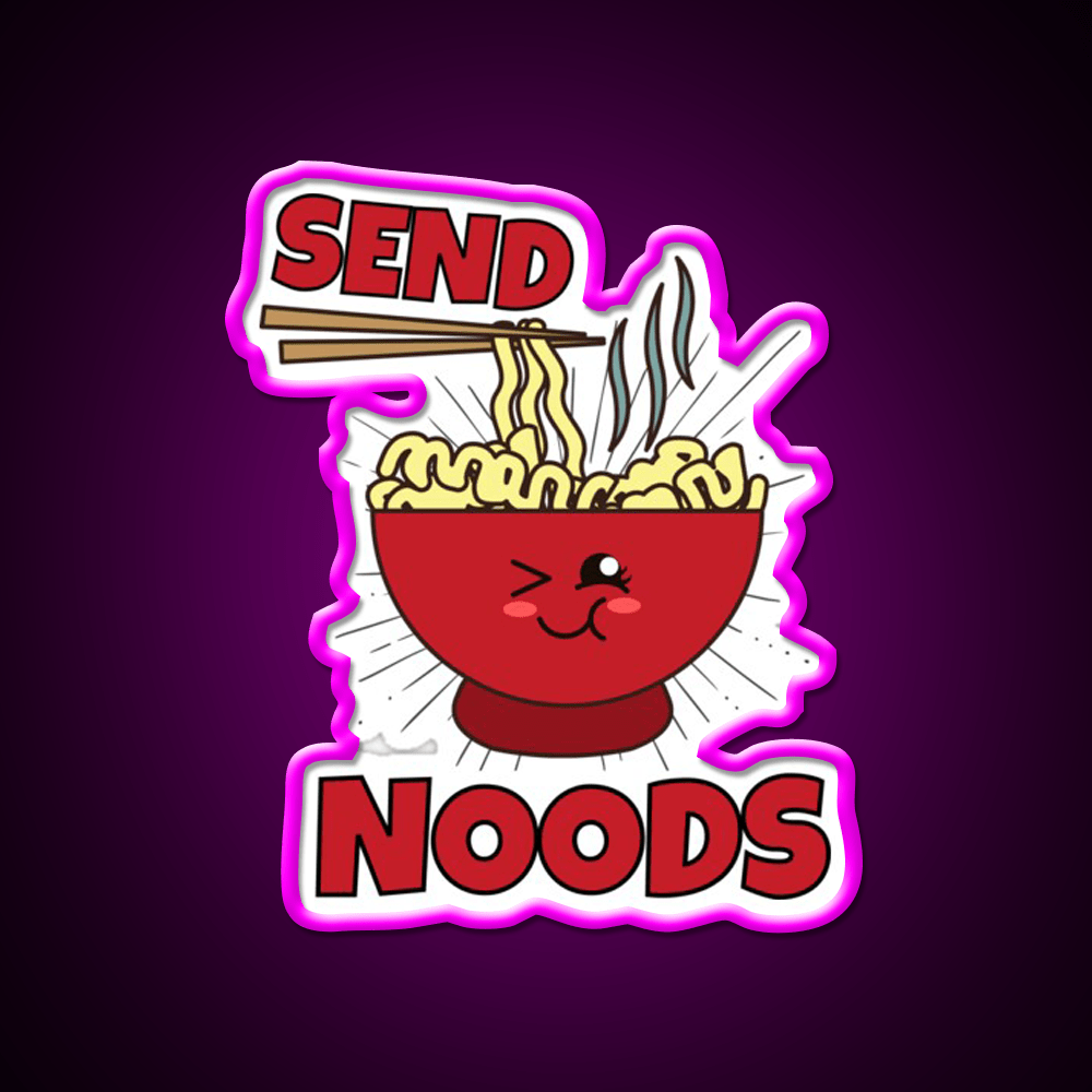 Send Noods Funny Led Neon Sign Chinese Food Rgb Color - Shineneon