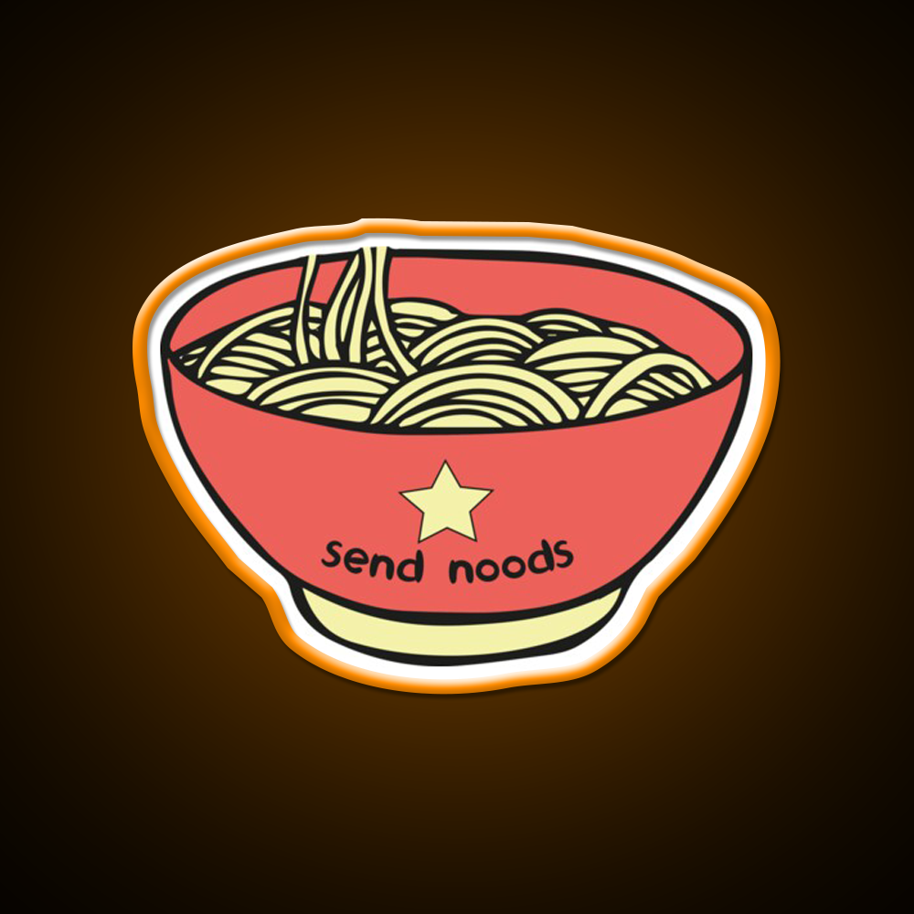 Send Noods Funny Quotes Led Neon Sign Chinese Food Rgb Color