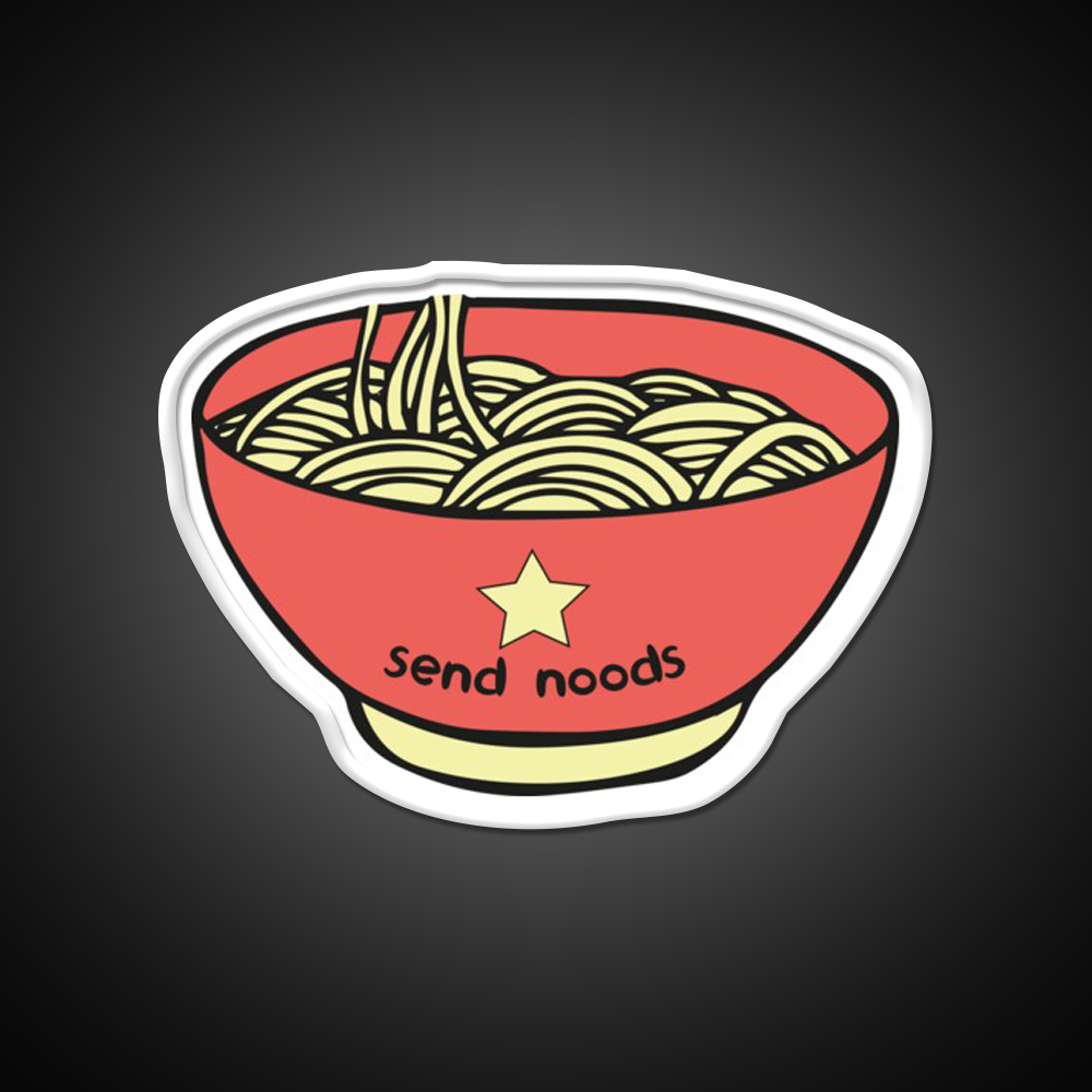 Send Noods Funny Quotes Led Neon Sign Chinese Food Rgb Color