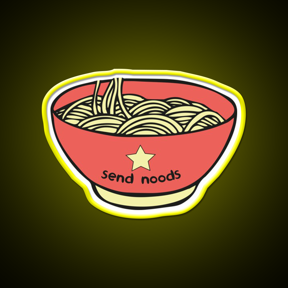 Send Noods Funny Quotes Led Neon Sign Chinese Food Rgb Color