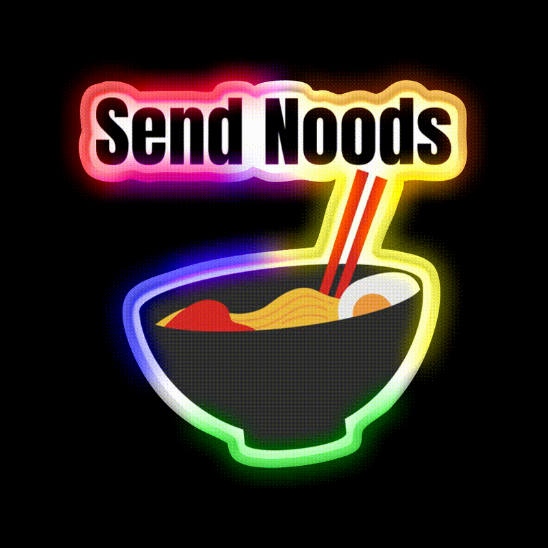 Send Noods Led Neon Sign Chinese Food Wall Led Sign Rgb Color - LED neon sign close-up detail