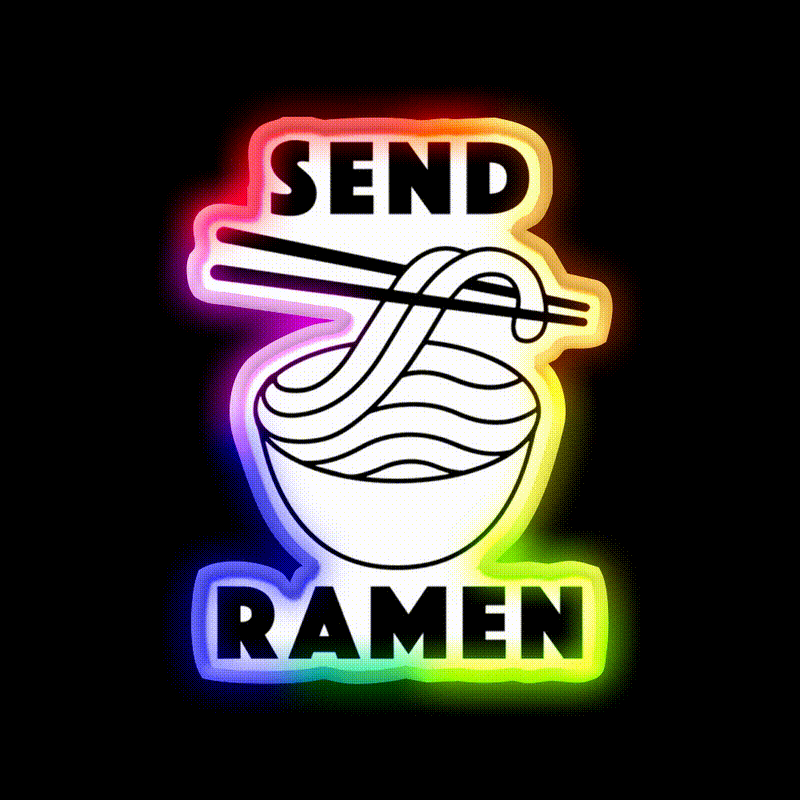 Send Ramen Led Neon Sign Chinese Food Rgb Color - LED neon sign close-up detail