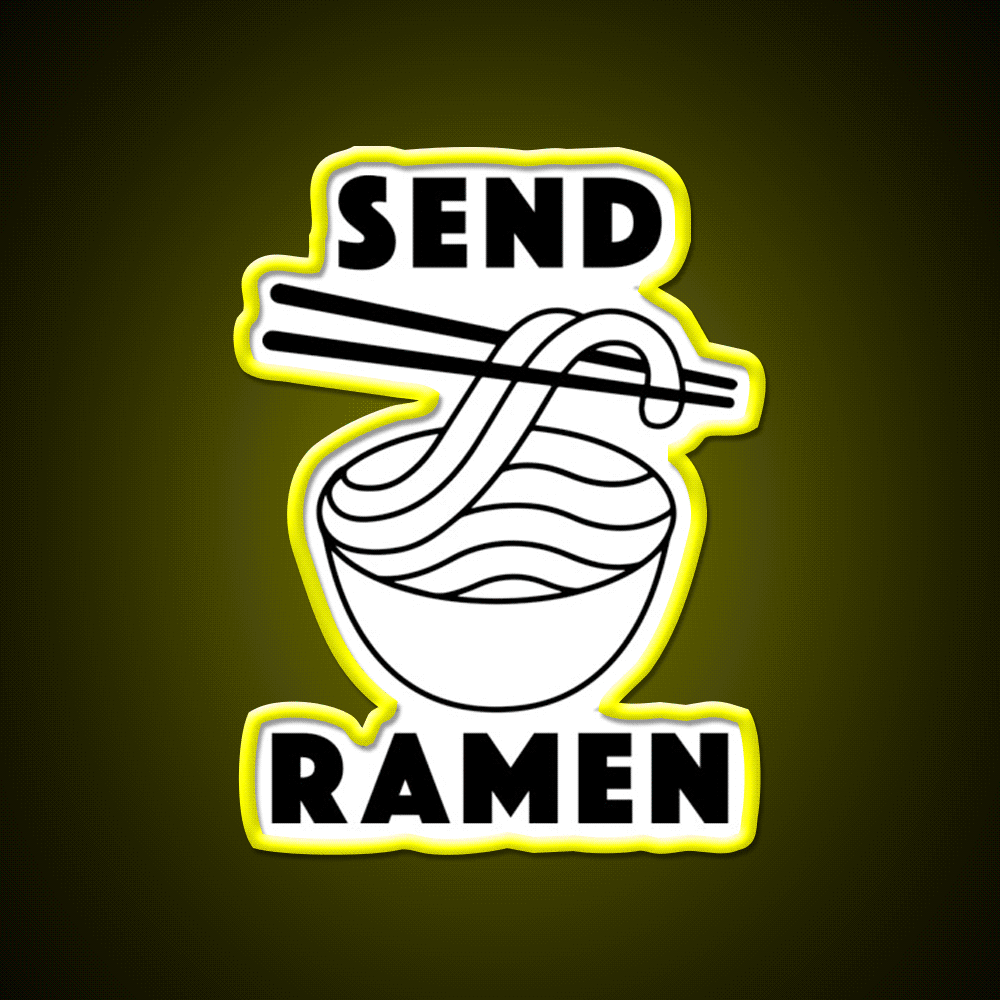 Send Ramen Led Neon Sign Chinese Food Rgb Color - Custom LED neon sign front view