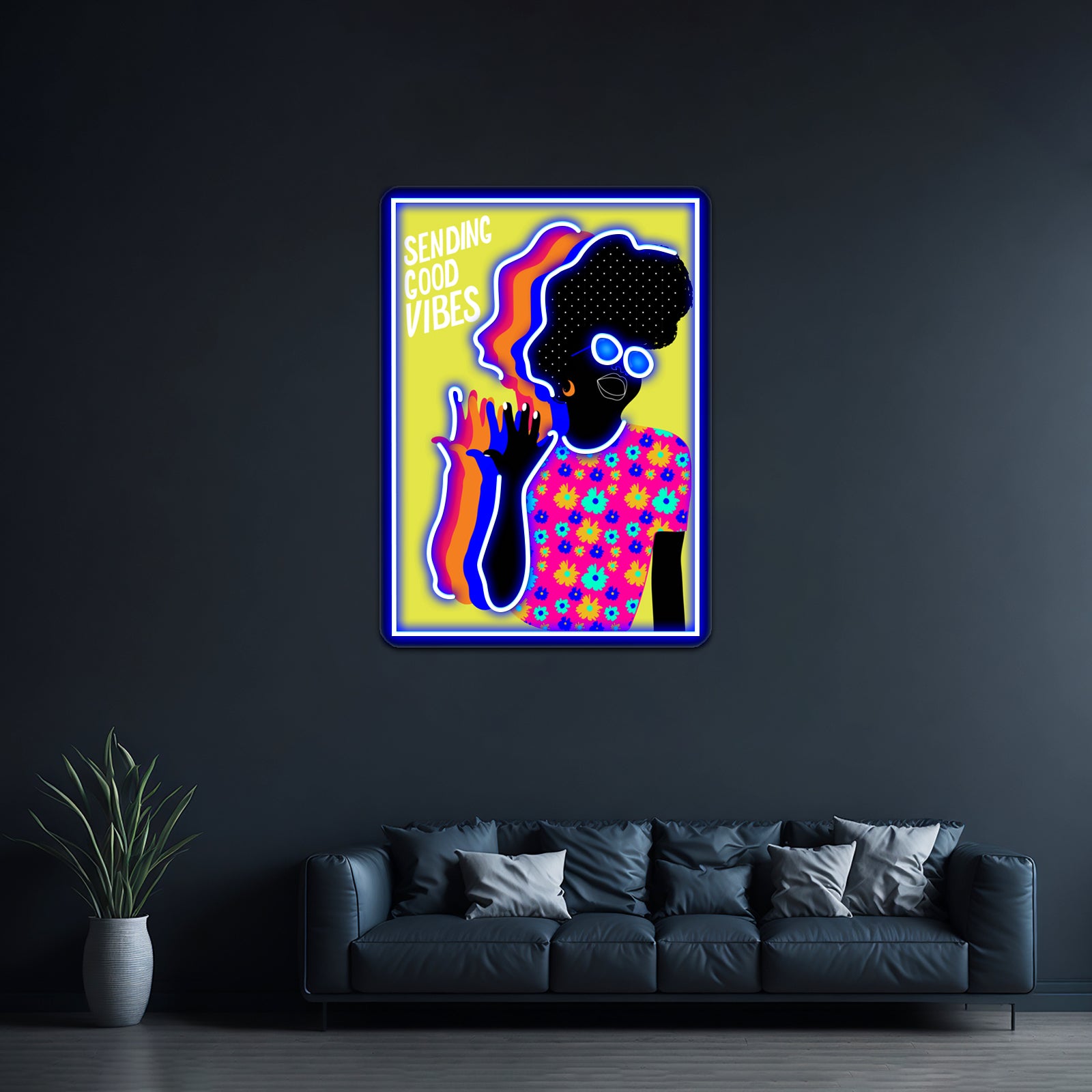 Sending Good Vibes Artwork Custom Led Signs | Shineneon