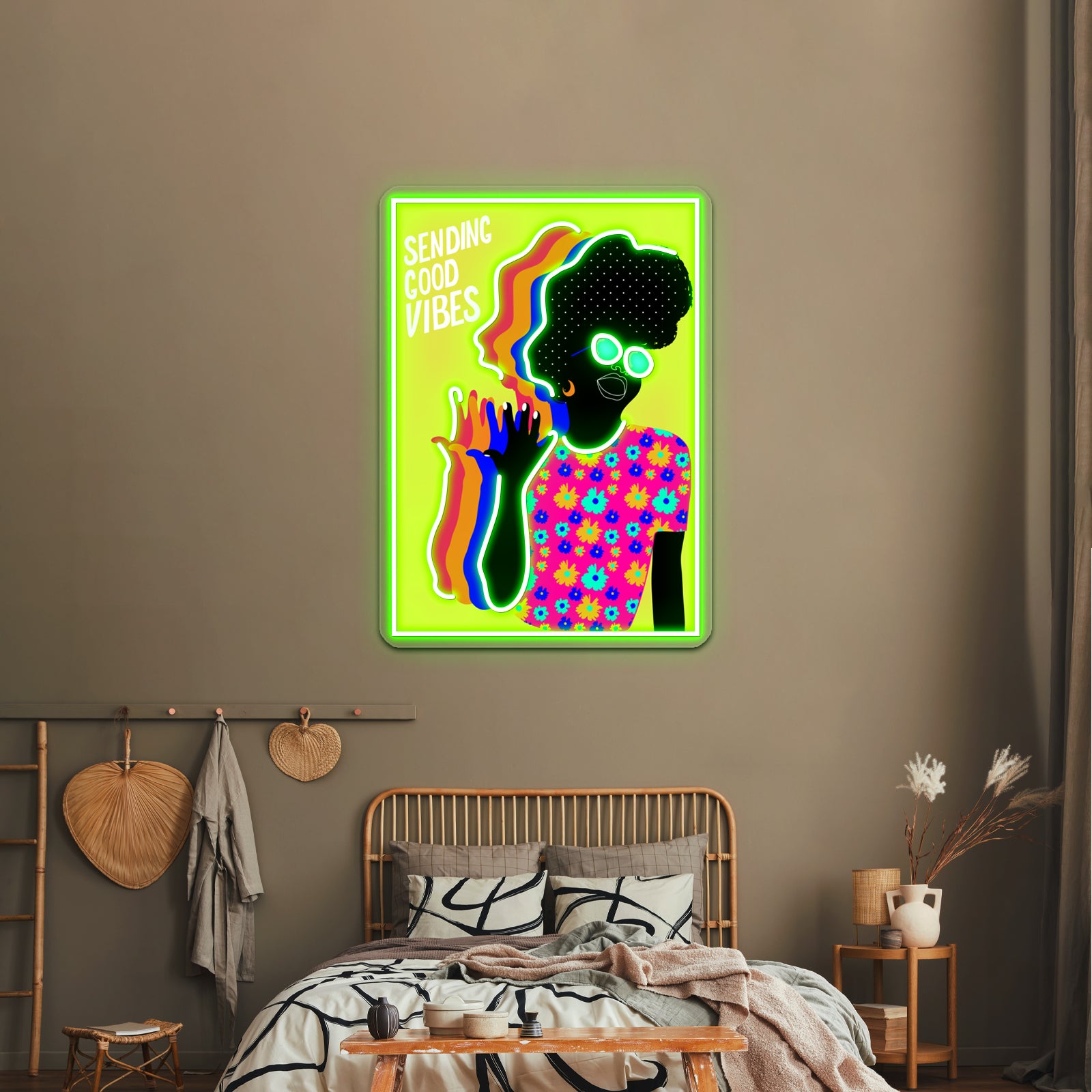 Sending Good Vibes Artwork Custom Led Signs | Shineneon