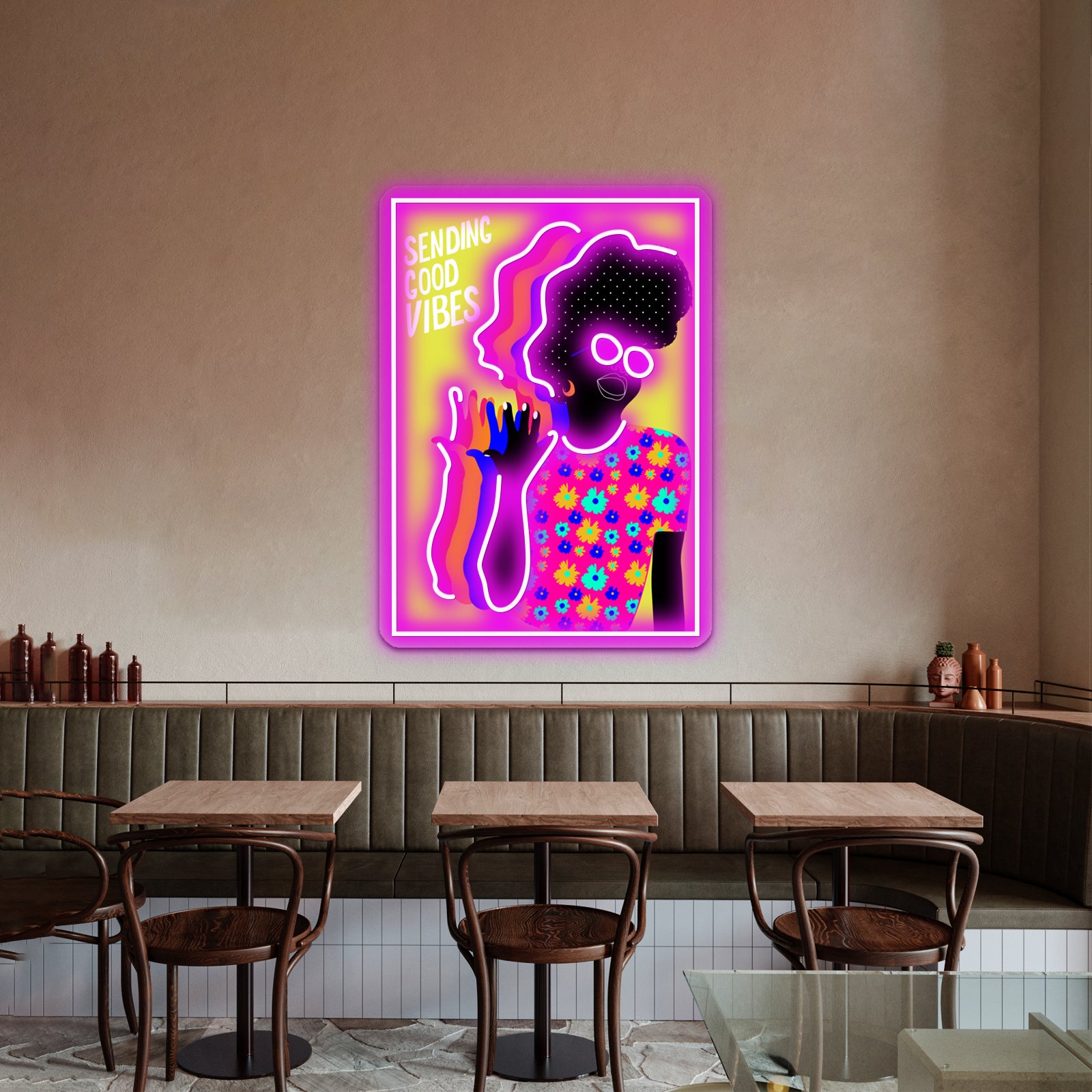 Sending Good Vibes Artwork Custom Led Signs | Shineneon