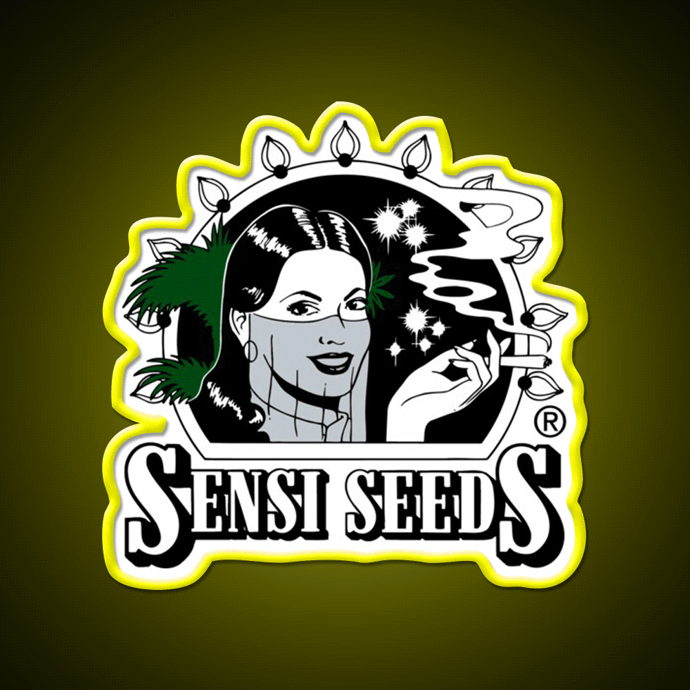 Sensi Seeds Best Seed Bank Hemp Inspired Green Leaf Led Neon Sign Rgb Color - Custom LED neon sign front view