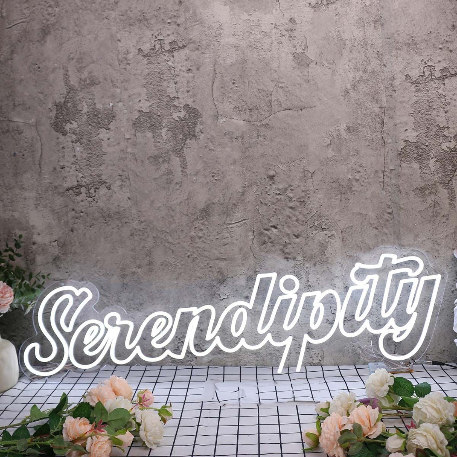 Serendipity White Led Neon Sign - Shineneon