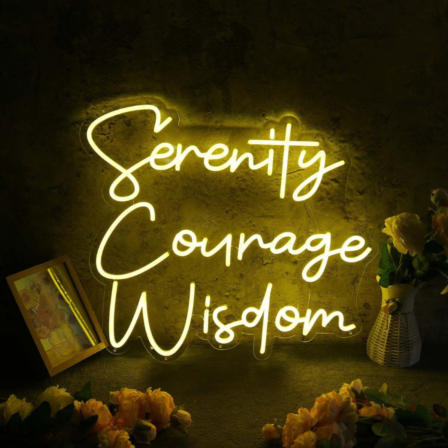 Serenity Courage Wisdom Yellow Led Neon Sign | Shineneon