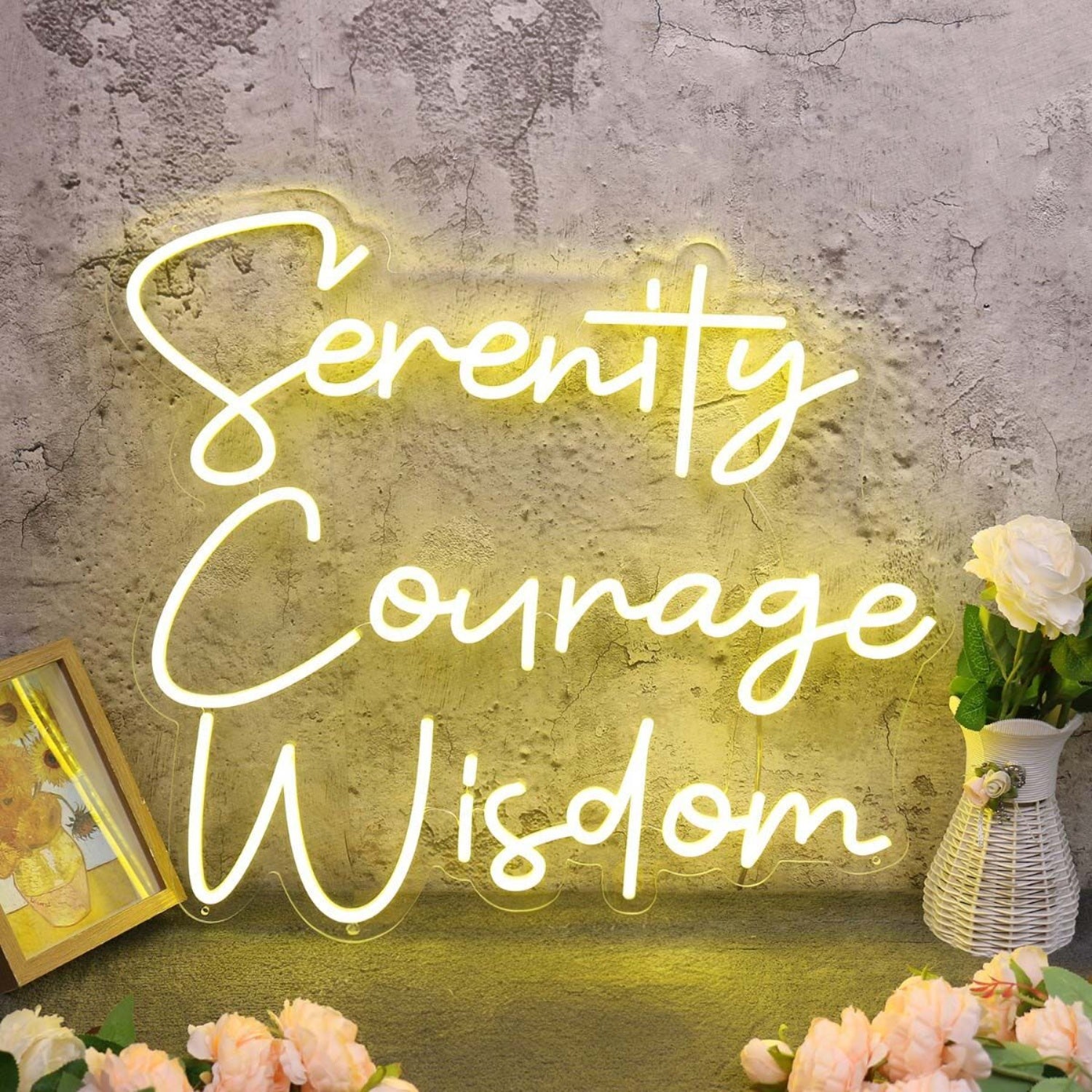 Serenity Courage Wisdom Yellow Led Neon Sign | Shineneon