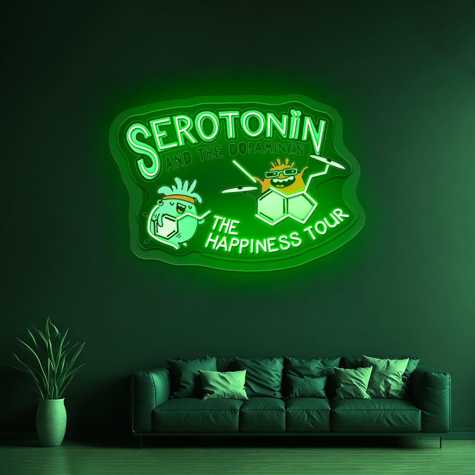 Serotonin And Dopamines Artwork Custom Led Signs | Shineneon
