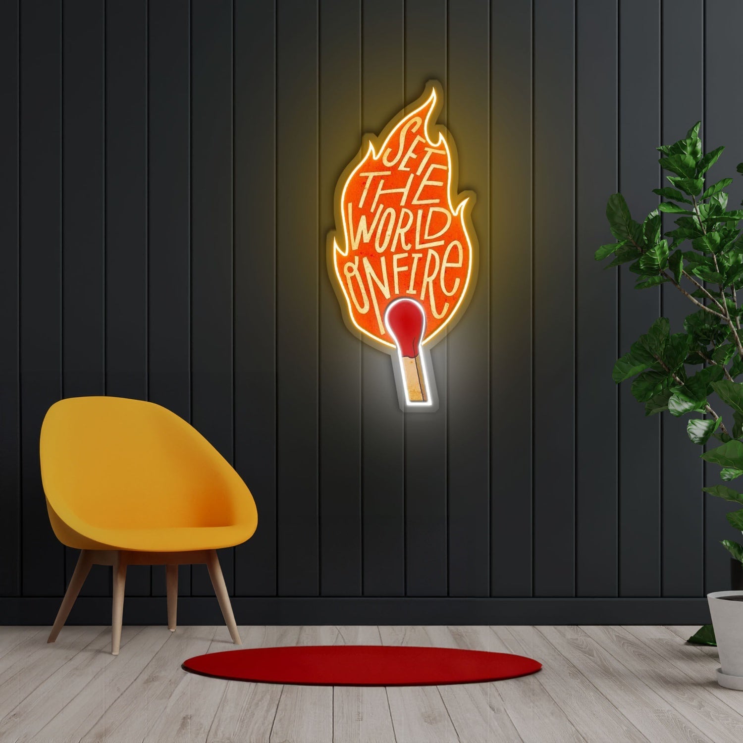 Set The World On Fire Led Neon Sign X Acrylic Artwork - Shineneon