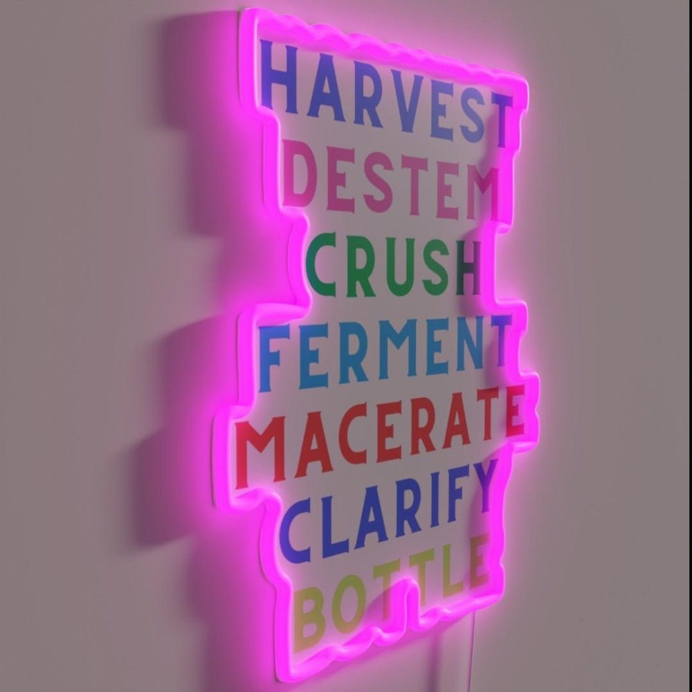 Seven Steps Of Wine Making Rgb Led Neon Sign - Shineneon