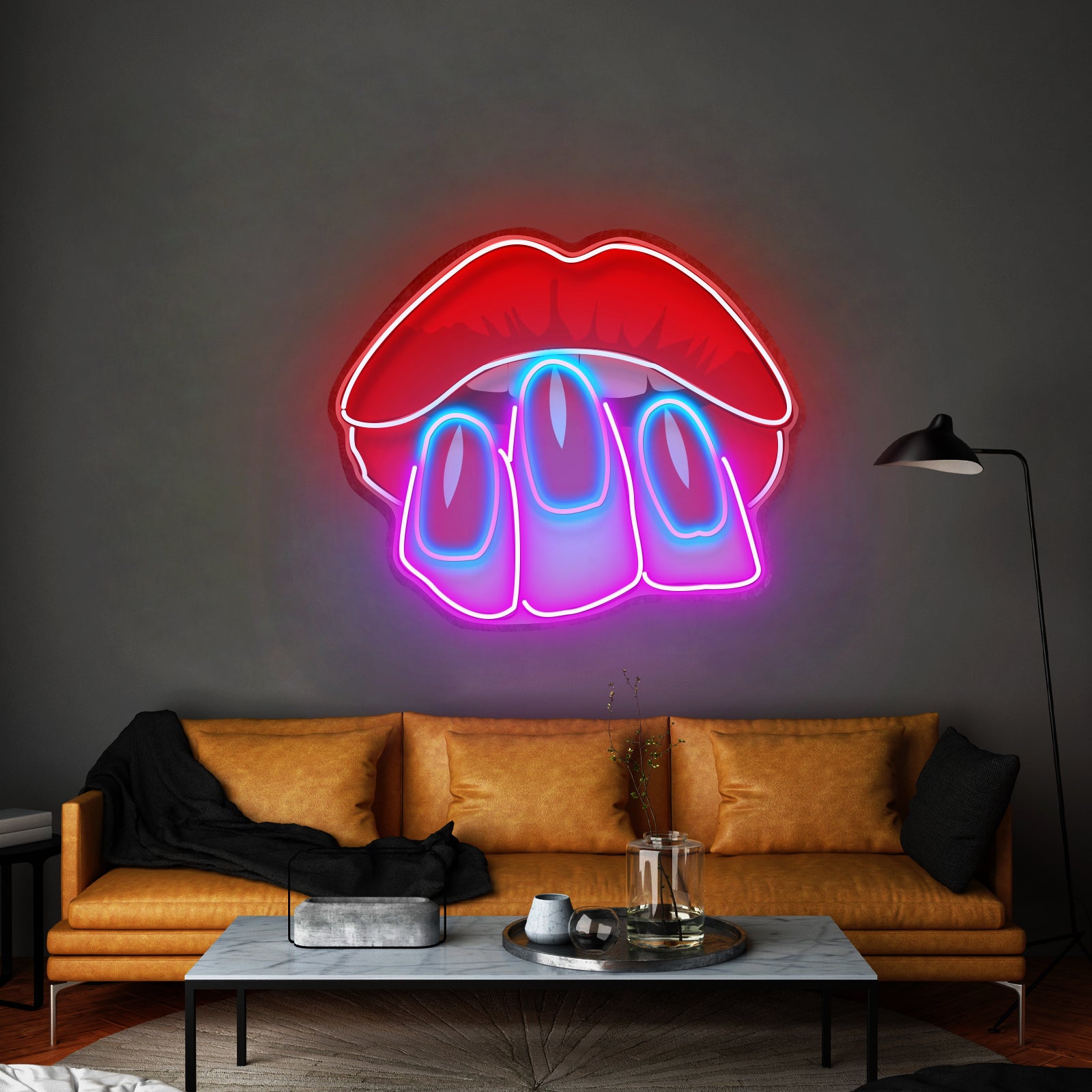 Fancy Hands On Lips Led Neon Sign Light Custom Led Signs | Shineneon