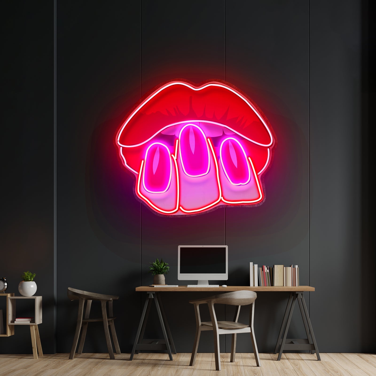 Fancy Hands On Lips Led Neon Sign Light Custom Led Signs | Shineneon