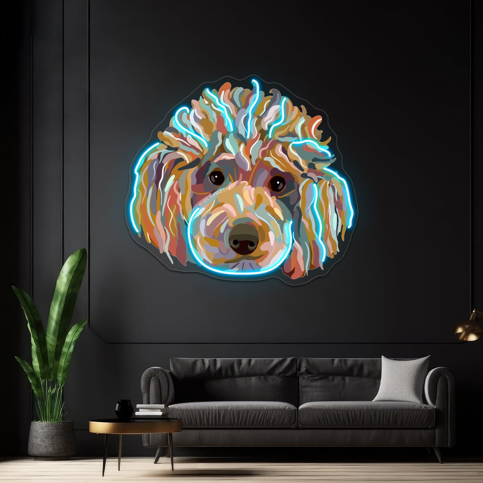 Shaggy Rainbow Poodle Wall Artwork Neon Signs | Shineneon
