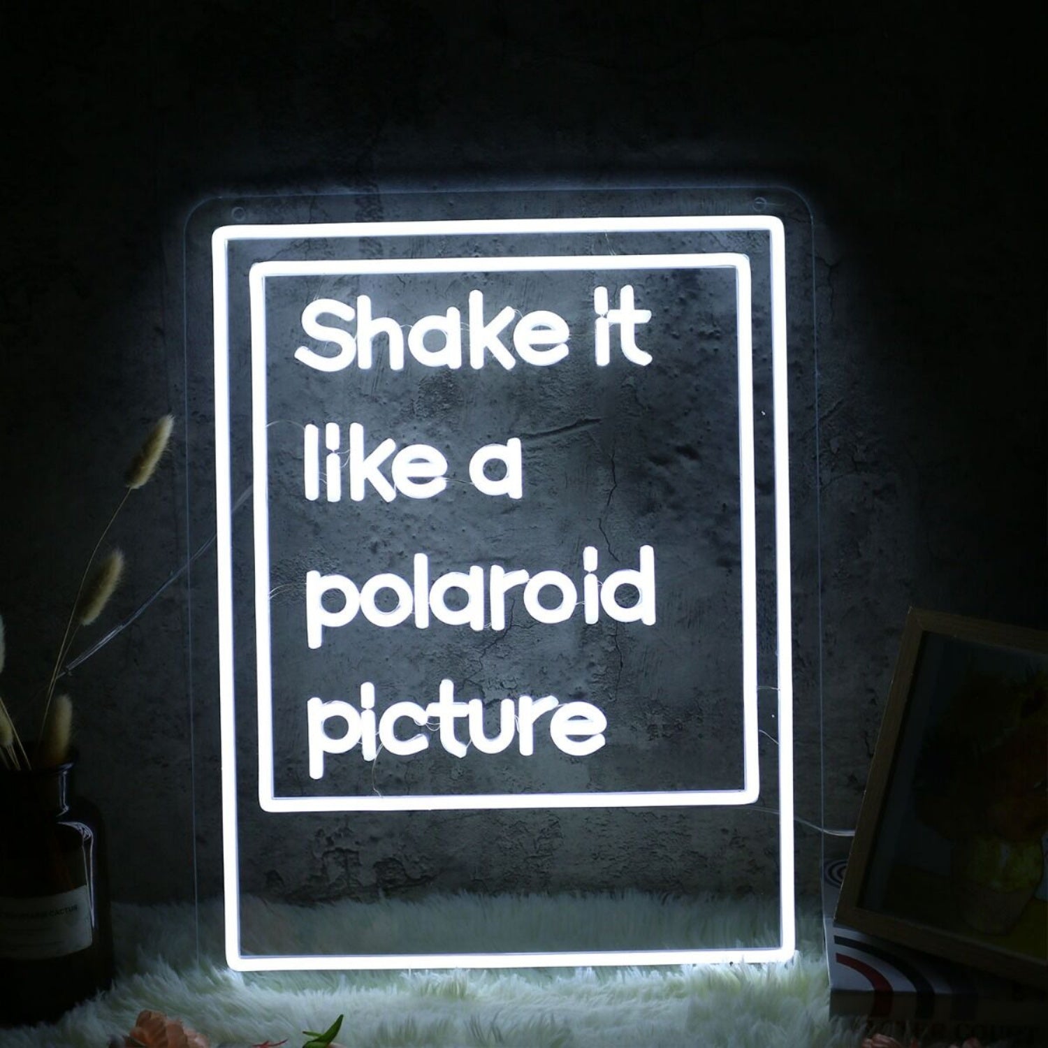 Shake It Like A Polaroid Picture White Led Neon Sign | Shineneon