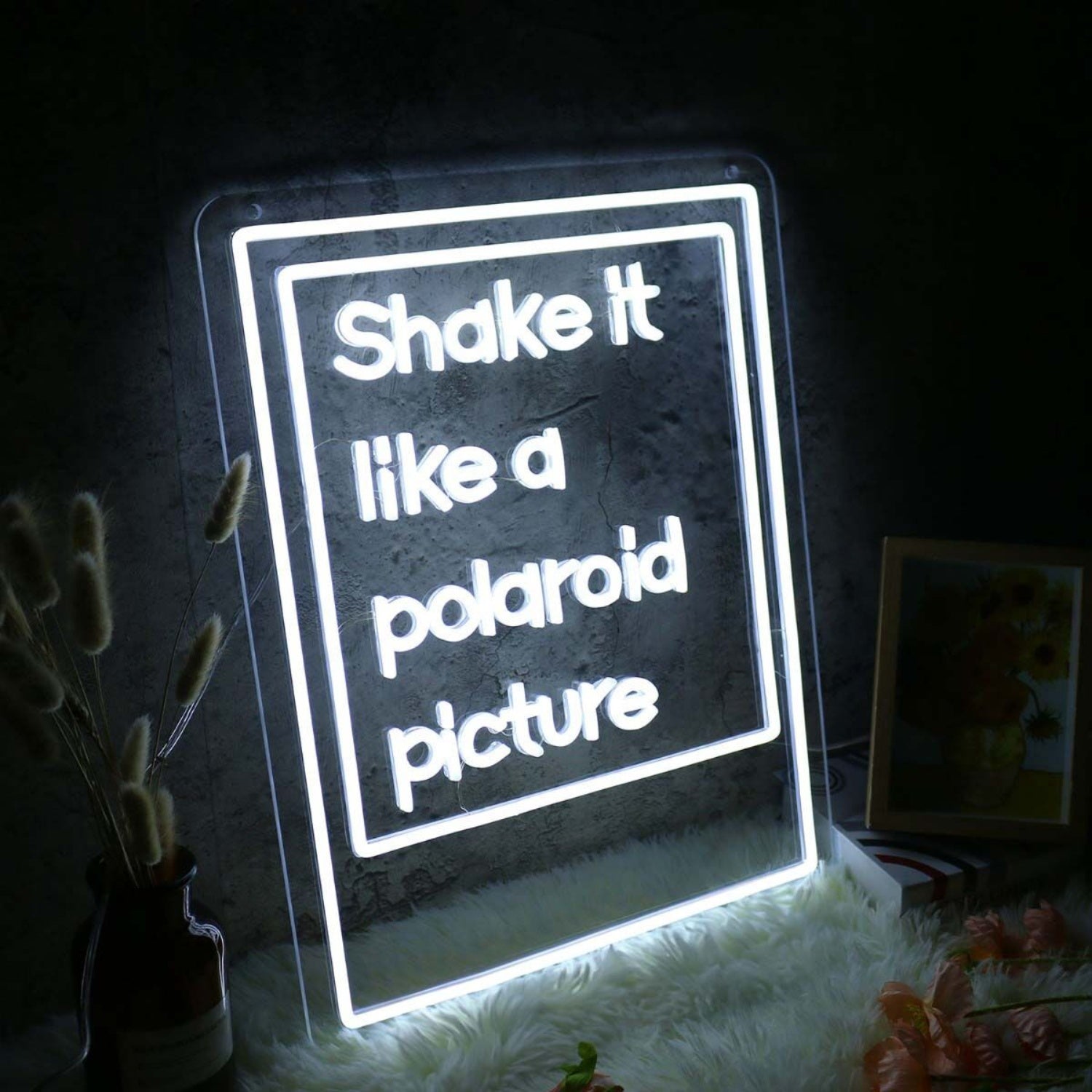Shake It Like A Polaroid Picture White Led Neon Sign | Shineneon