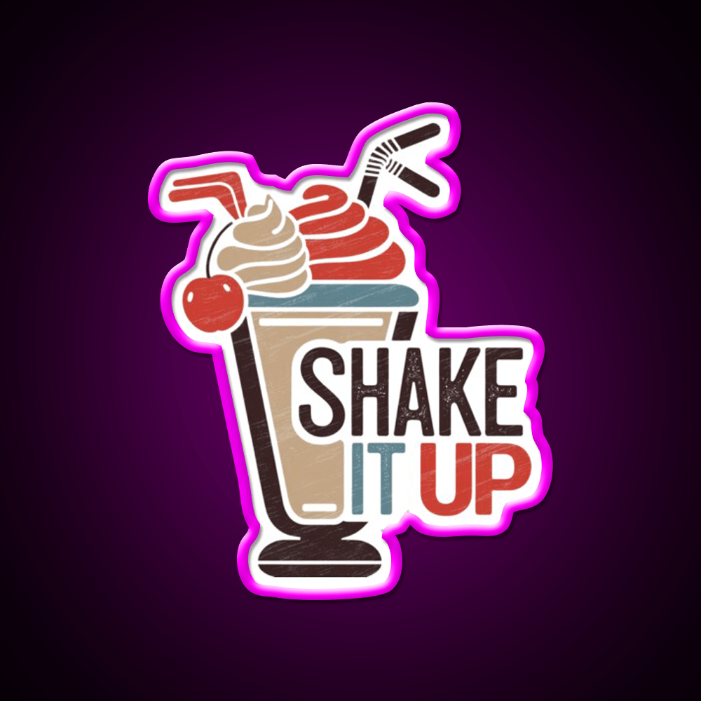 Shake It Up Milkshake Fast Food Led Neon Sign For Burger Place Rgb Color - Shineneon