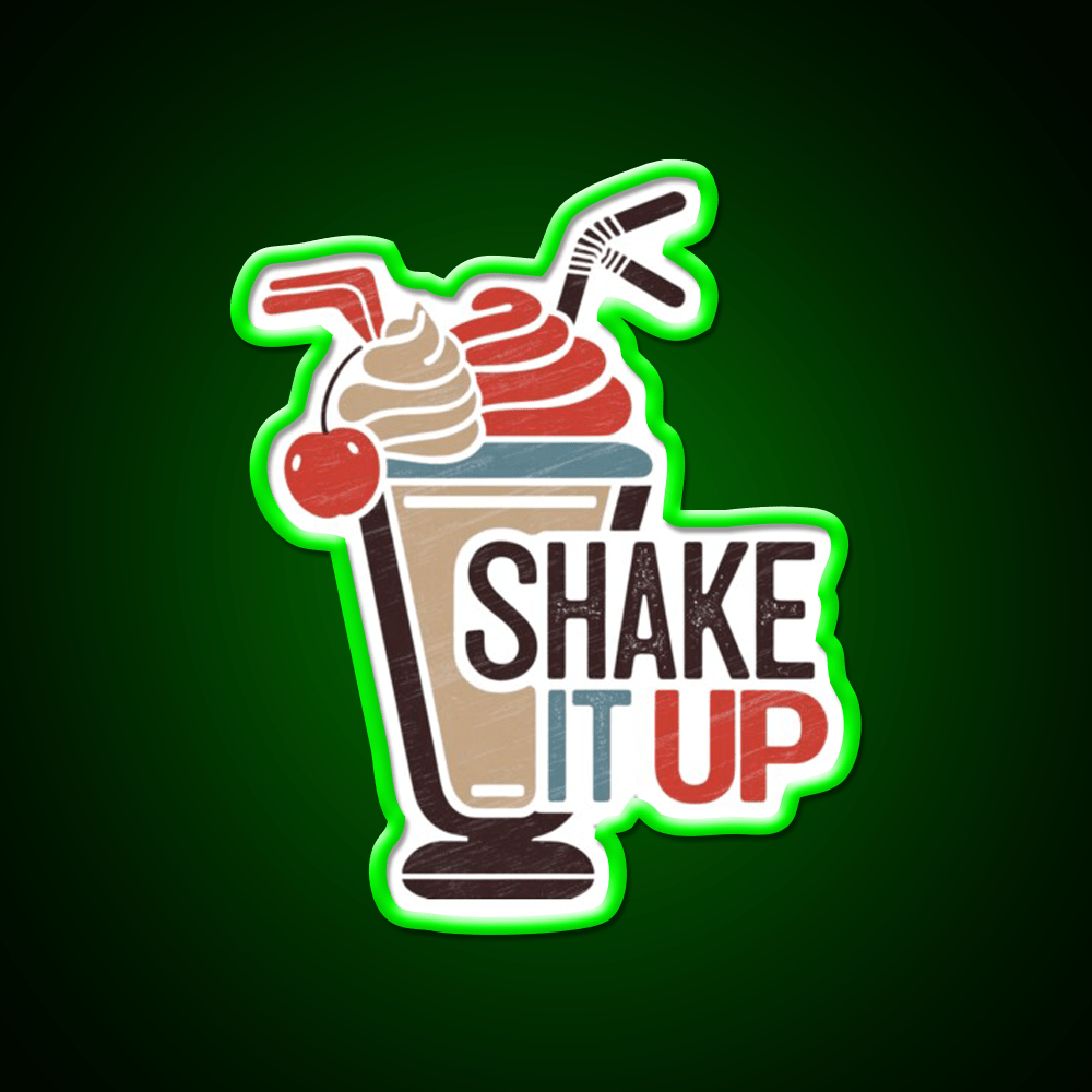 Shake It Up Milkshake Fast Food Led Neon Sign For Burger Place Rgb Color - Shineneon