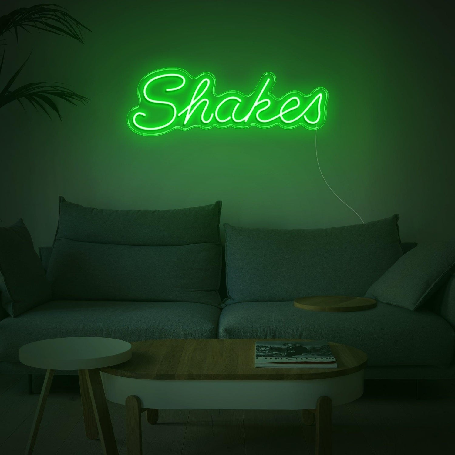 Shakes Bright Green Led Neon Sign Custom Text Design For Home Cafe Decor | Shineneon