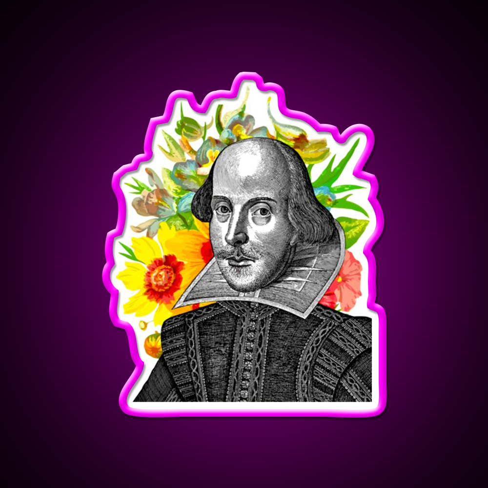 Shakespeare Flowers Renaissance Fair Festival Beer Bar Decor Led Neon Sign Rgb Color - Neon sign mounted on wall in room