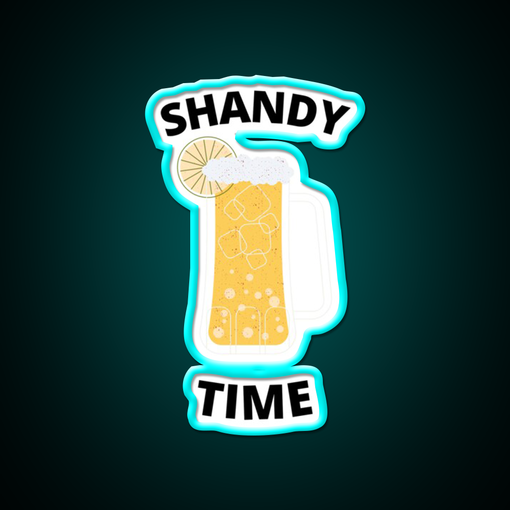 Shandy Summer Time Cocktail Seltzer Cocktail Bar Decor Led Neon Sign Rgb Color - Size and dimension reference