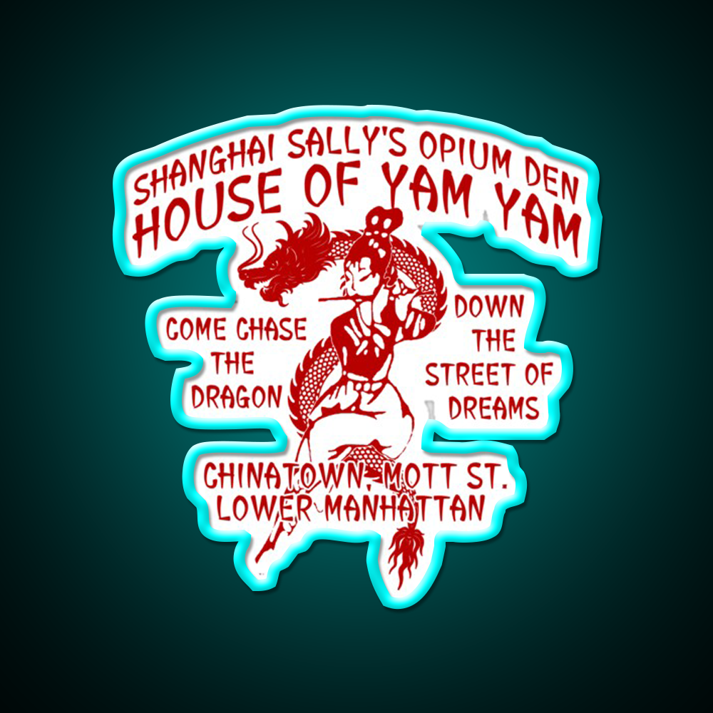 Shanghai Sallys House Of Yam Yam Red Asian Cultural Led Neon Sign Rgb Color - Size and dimension reference