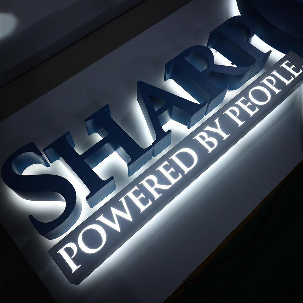 Share Powered By People 3D Backlit Letters Business Metal Led Sign - Shineneon