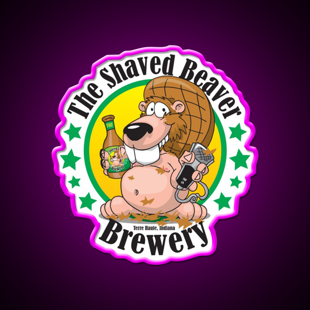 Shaved Beaver Brewery Beer Bar Decor Led Neon Sign Rgb Color - Neon sign mounted on wall in room