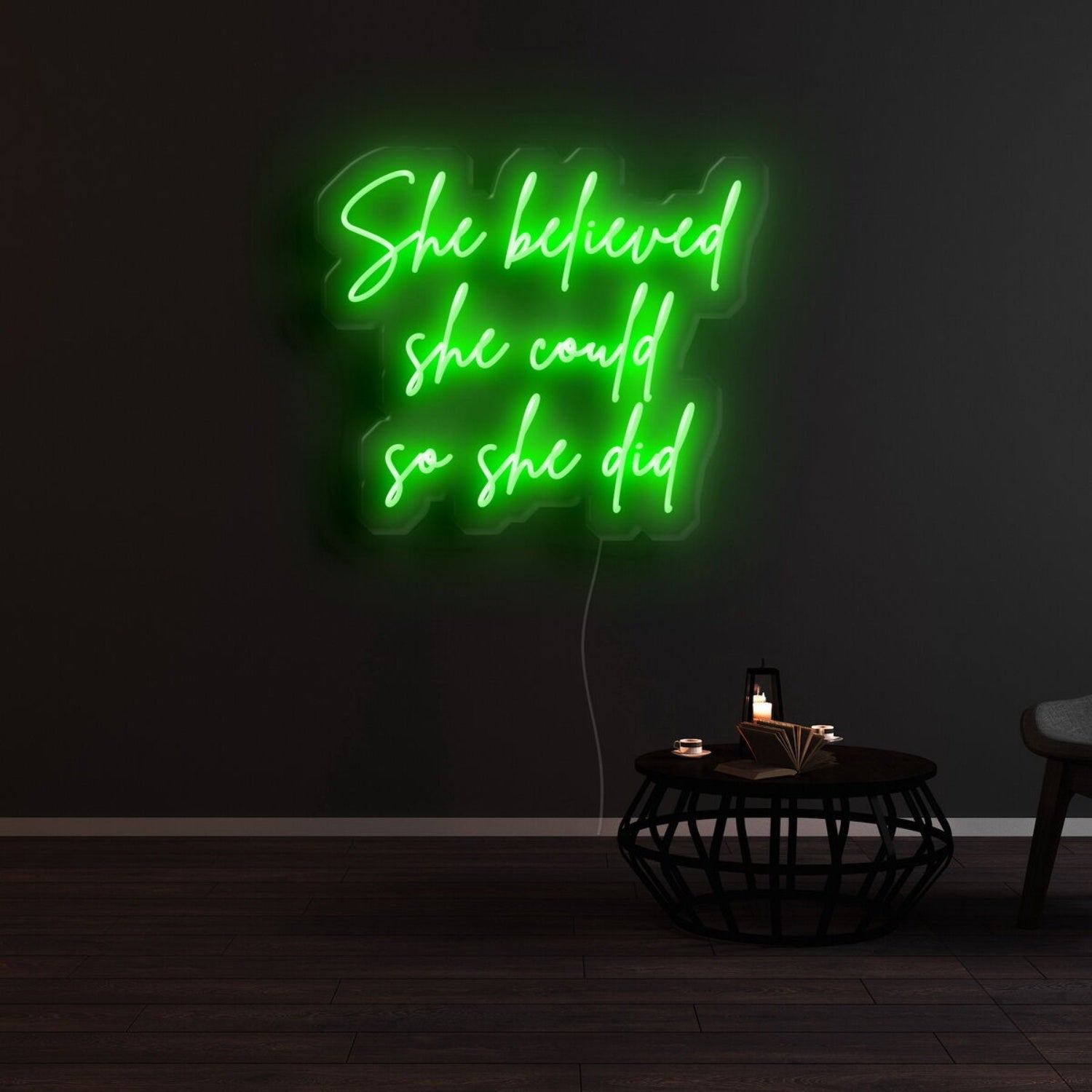 She Believed She Could So She Did Led Neon Sign For Inspirational Spaces | Shineneon