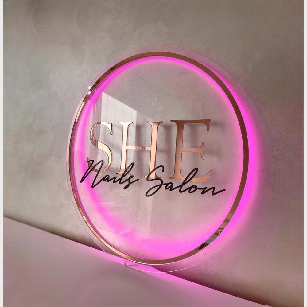 She Nails Salon Acrylic Business Logo Sign - Shineneon