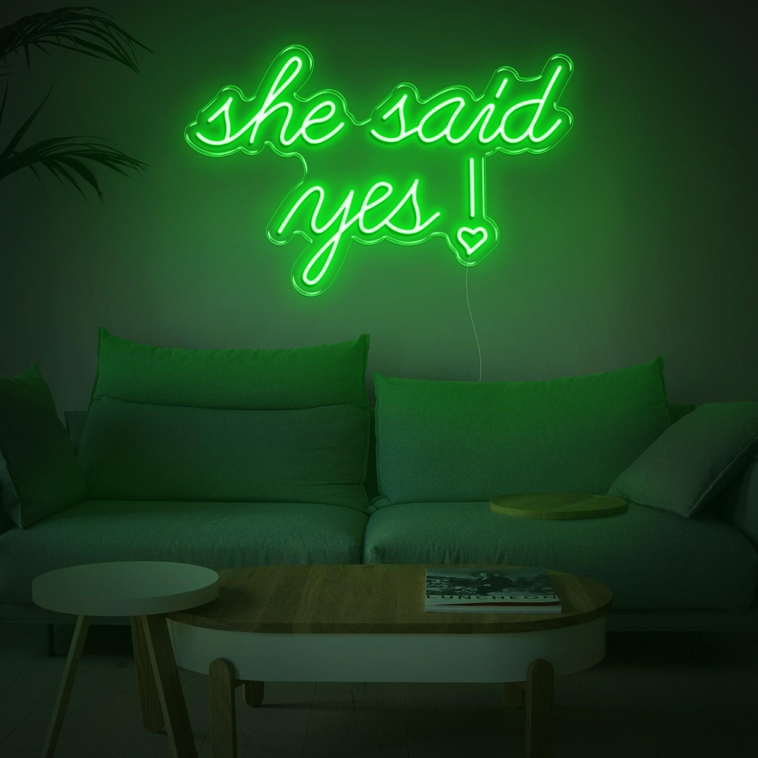 She Said Yes Blue Heart Led Neon Sign For Romantic Proposal Living Room Decor | Shineneon