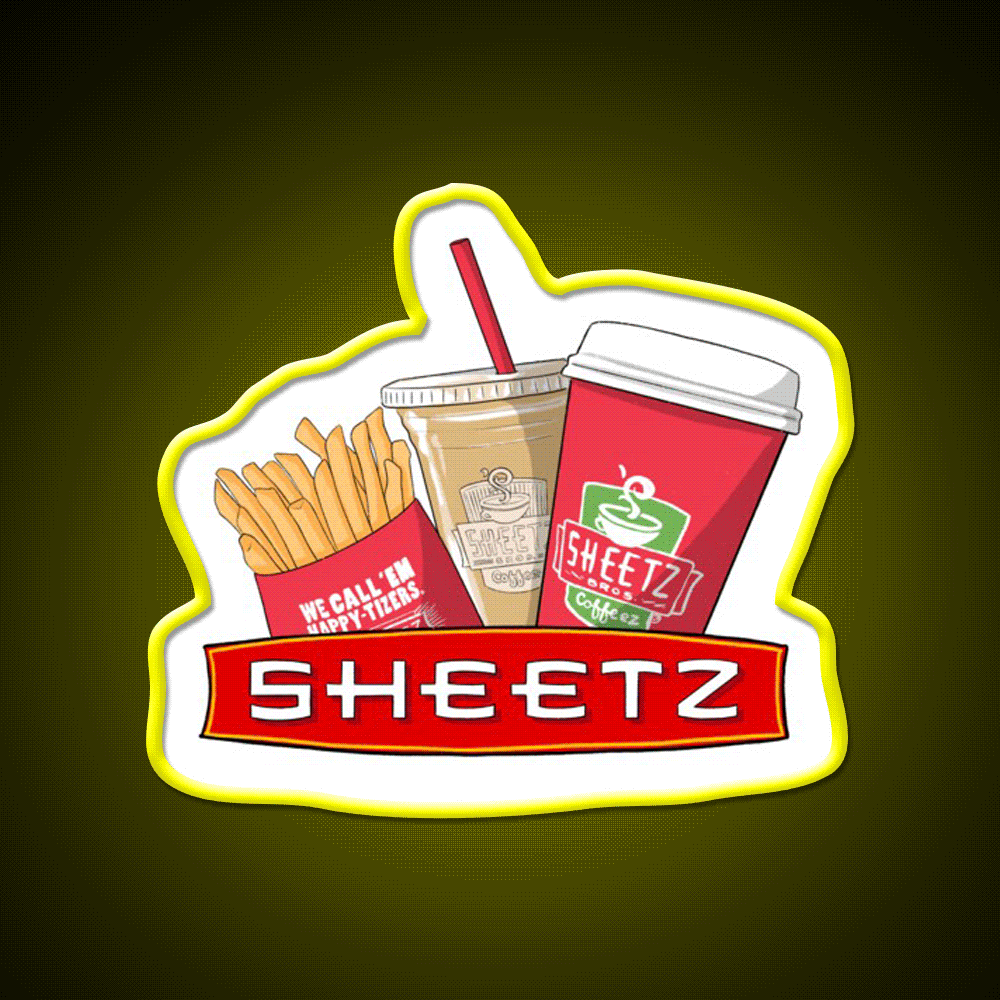 Sheetz Fast Food Led Neon Sign For Burger Place Rgb Color - Custom LED neon sign front view