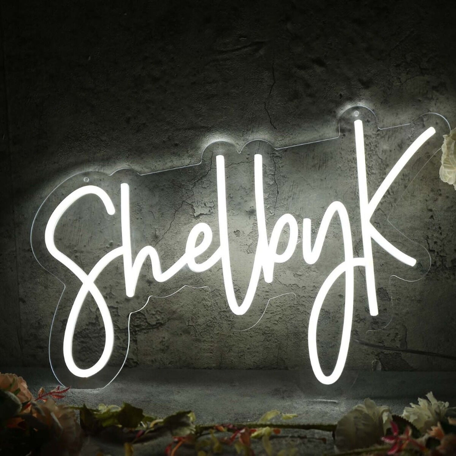Shelby K White Led Neon Sign - Shineneon