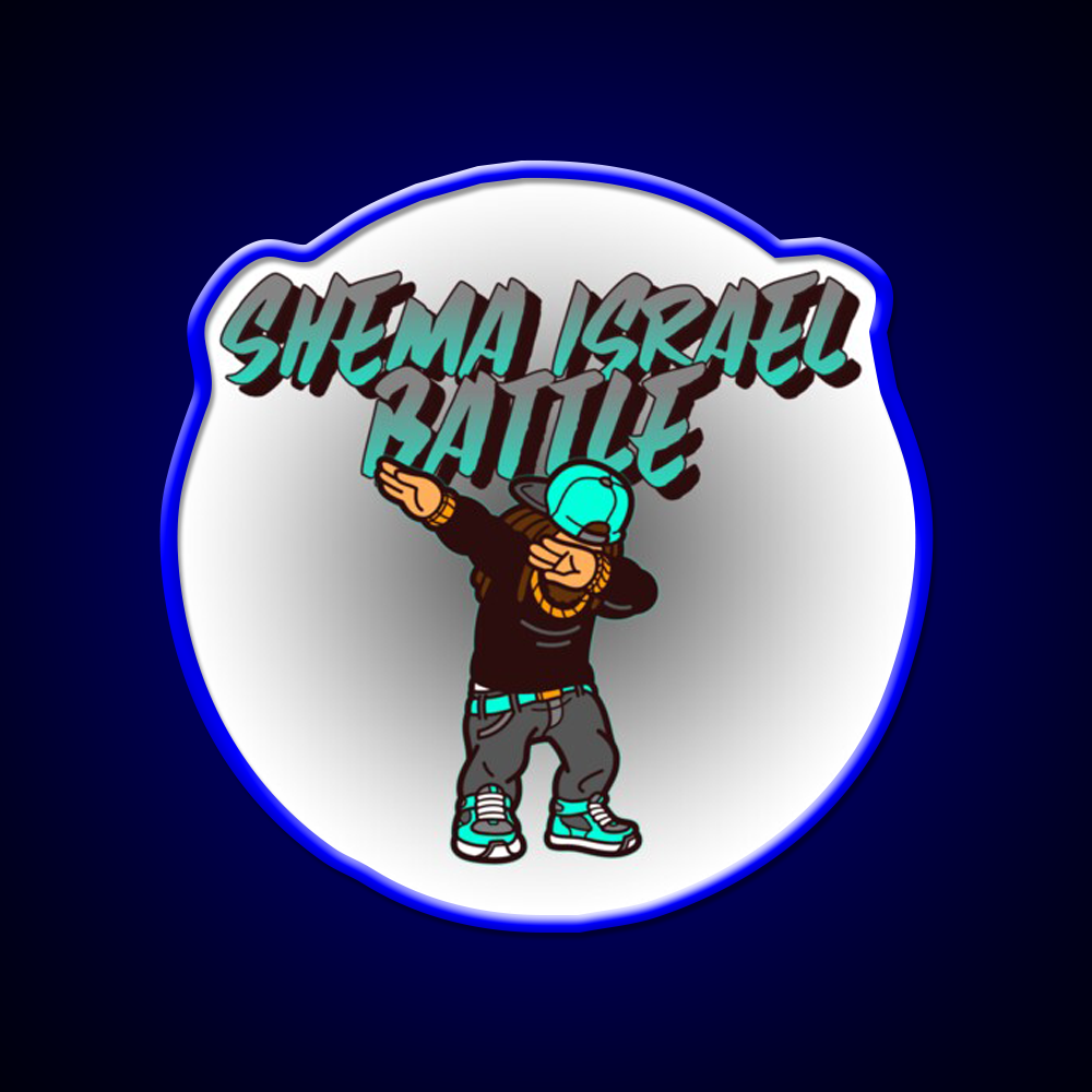 Shema Israel Dabbing Battle Jewish Humor Man Cave Bar Led Neon Sign