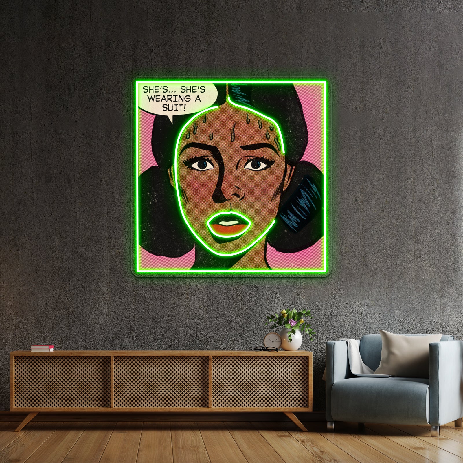 Shes Wearing A Suit Artwork Custom Led Signs | Shineneon