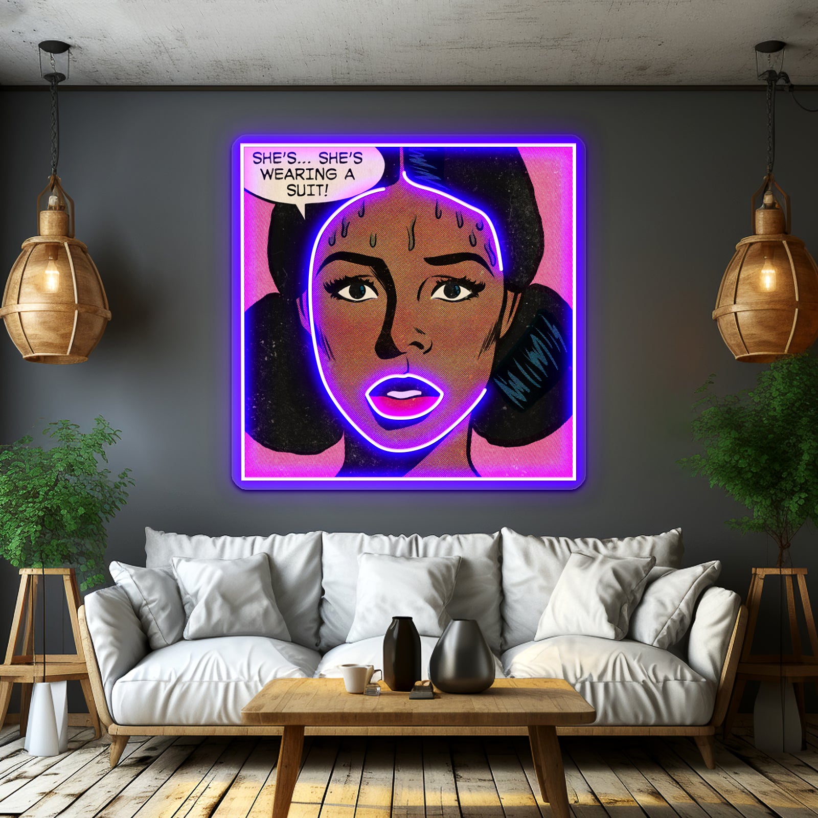 Shes Wearing A Suit Artwork Custom Led Signs | Shineneon