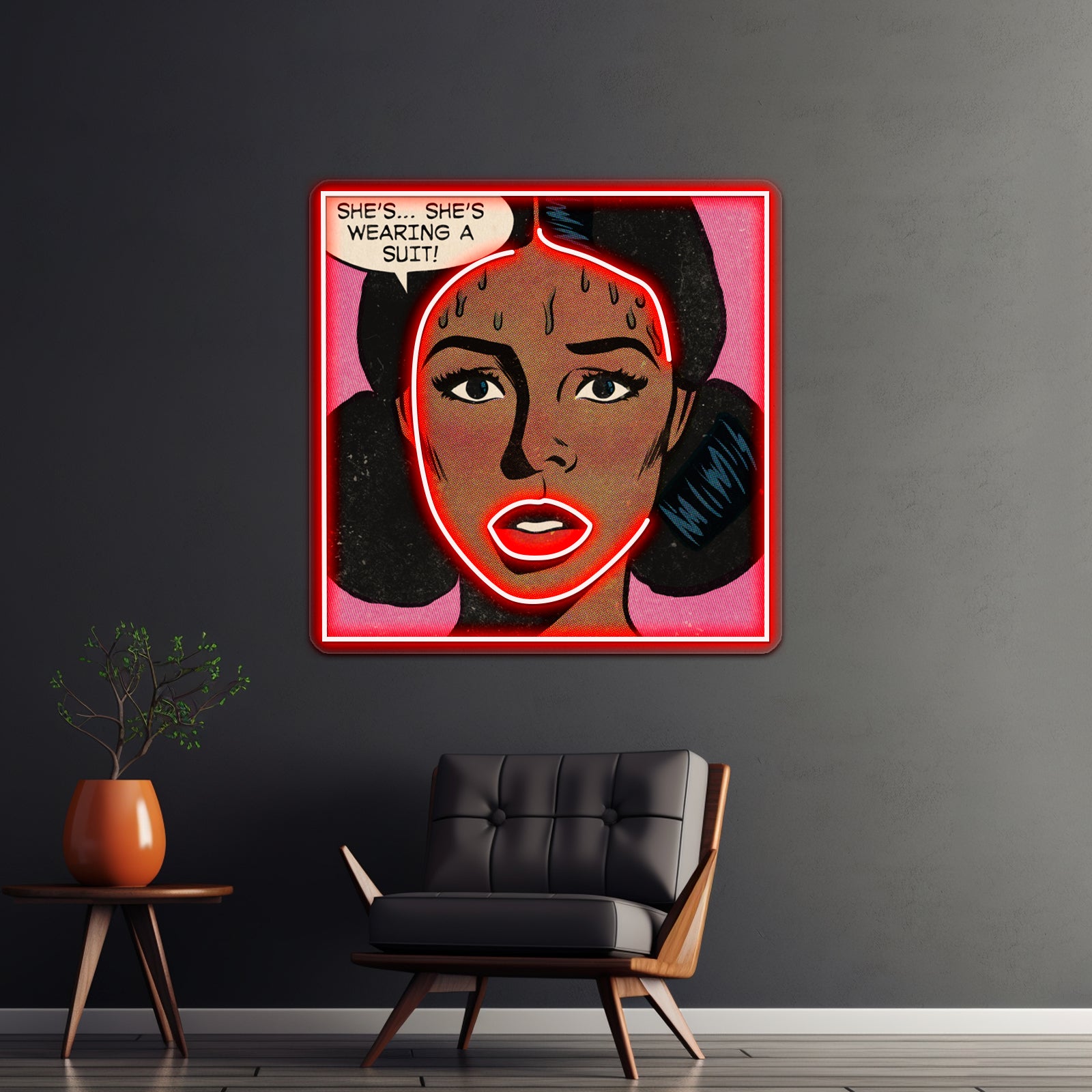 Shes Wearing A Suit Artwork Custom Led Signs | Shineneon