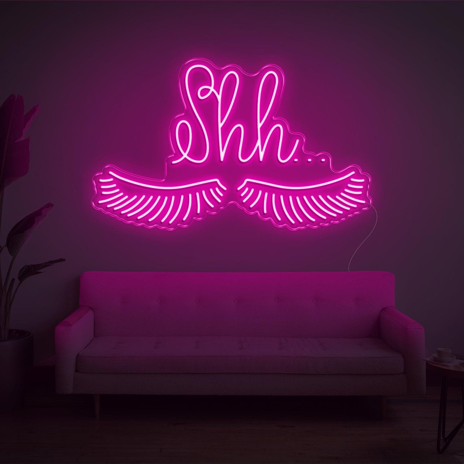 Shh With Eyelashes Led Neon Sign For Home Indoor Wall Decor | Shineneon