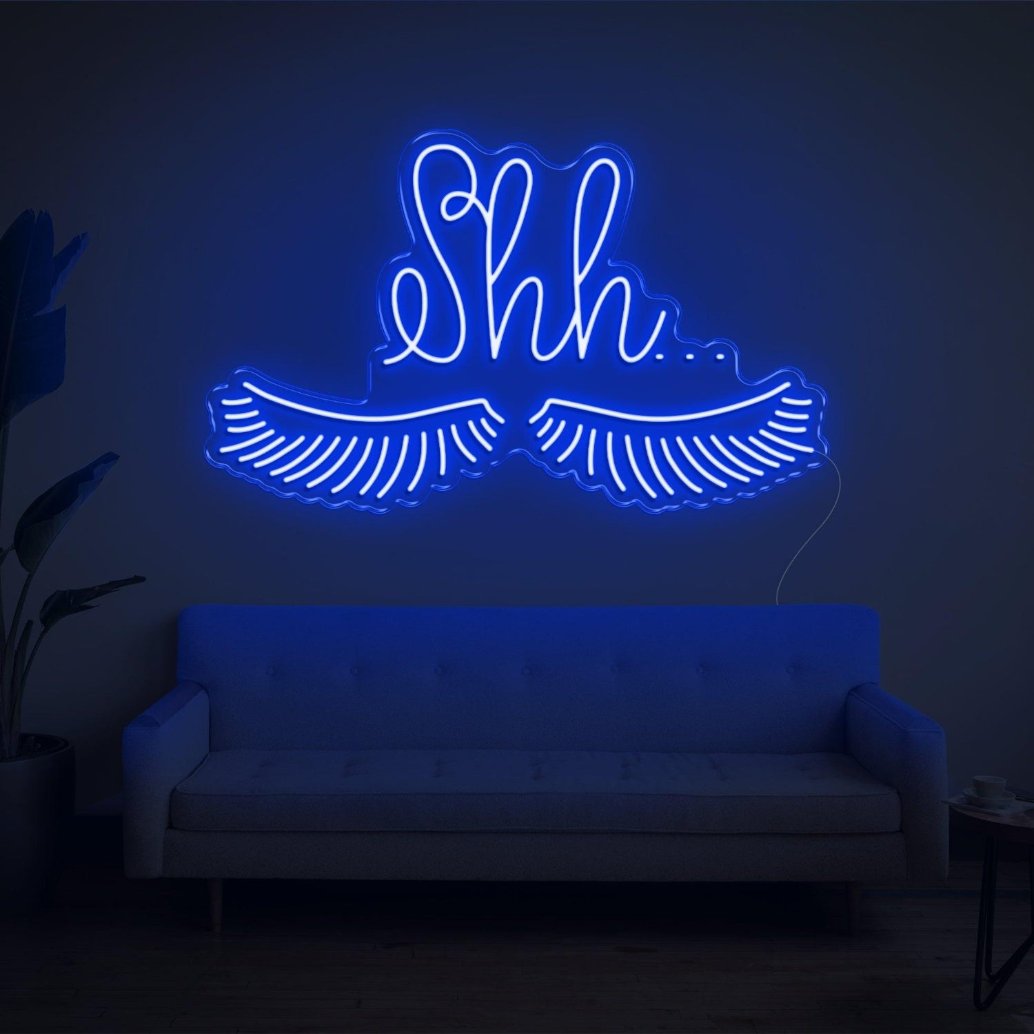 Shh With Eyelashes Led Neon Sign For Home Indoor Wall Decor | Shineneon