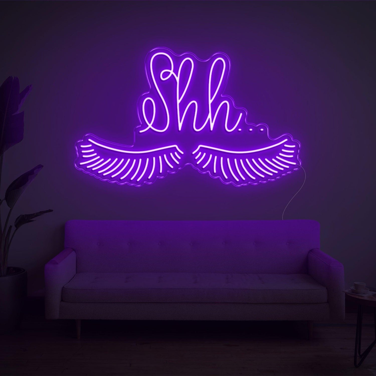Shh With Eyelashes Led Neon Sign For Home Indoor Wall Decor | Shineneon