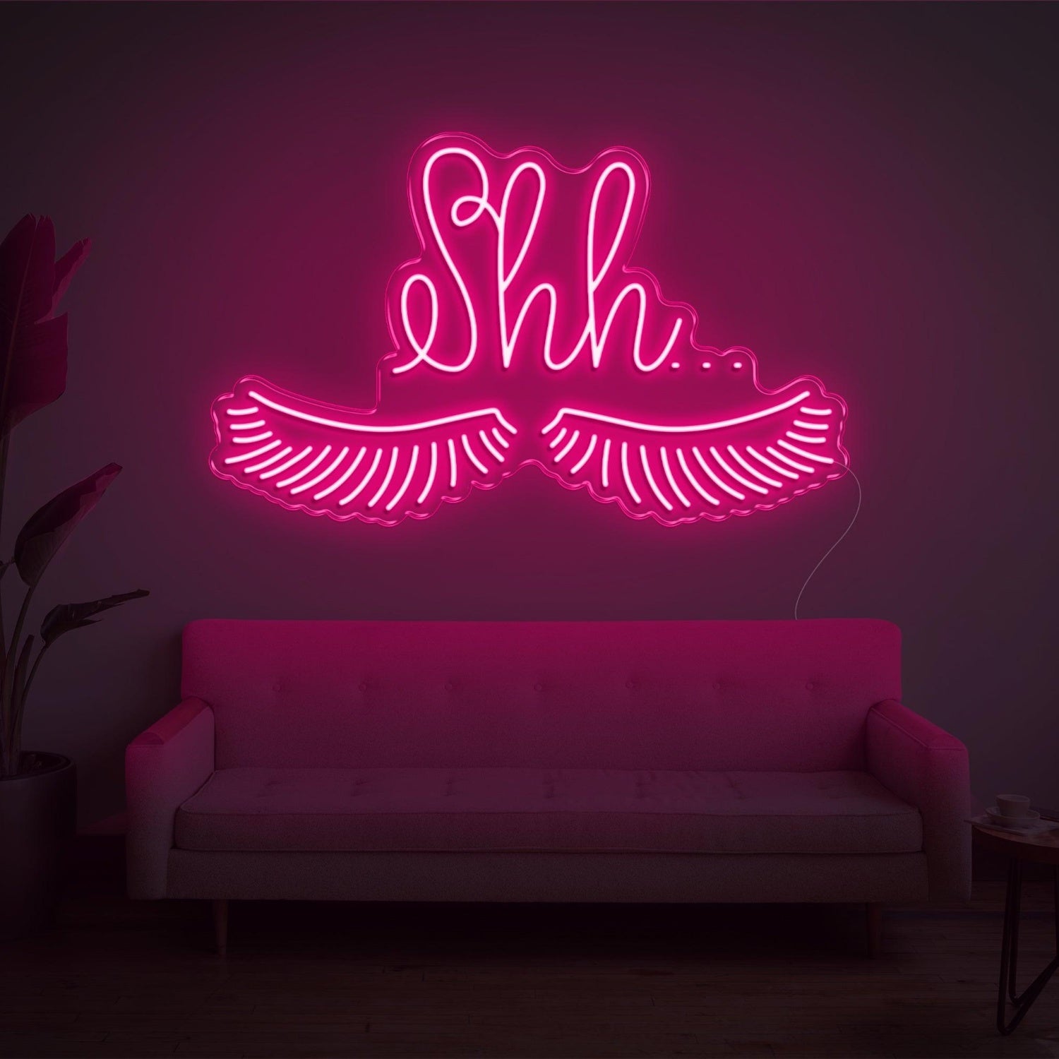 Shh With Eyelashes Led Neon Sign For Home Indoor Wall Decor | Shineneon