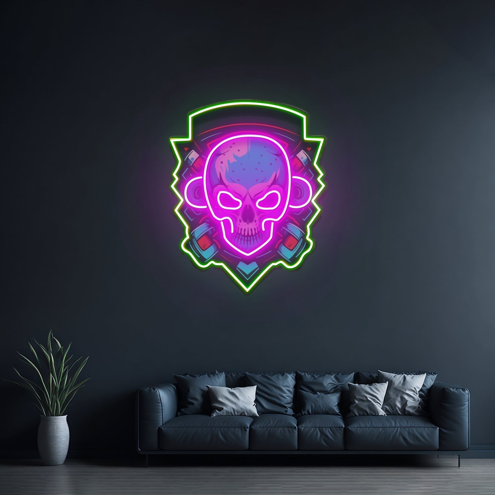 Shield Monkey Skull Led Neon Sign Light Custom Led Signs - Shineneon