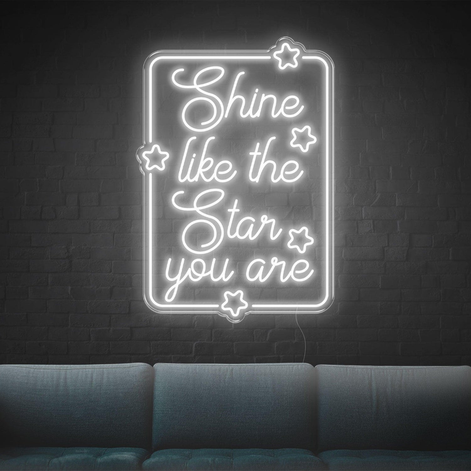 Shine Like The Star Warm Yellow Led Neon Sign With Stars For Home Wall Decor | Shineneon