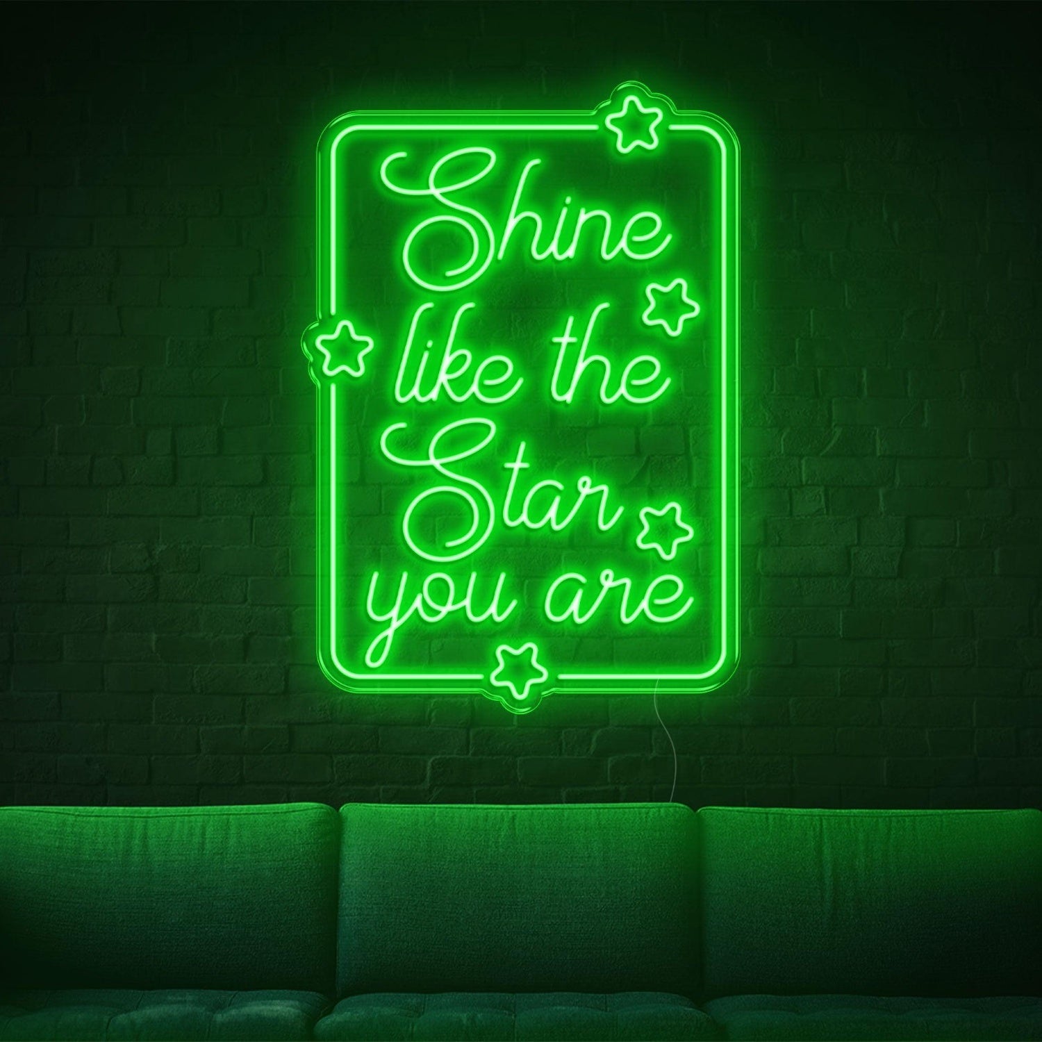 Shine Like The Star Warm Yellow Led Neon Sign With Stars For Home Wall Decor | Shineneon