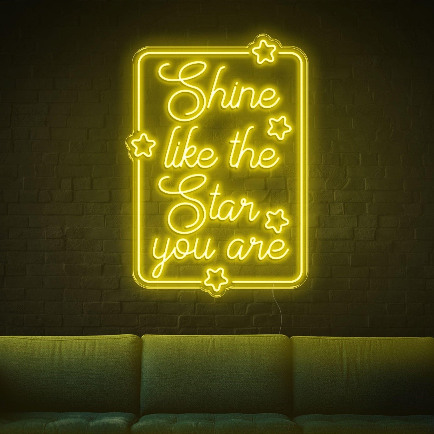 Shine Like The Star Warm Yellow Led Neon Sign With Stars For Home Wall Decor | Shineneon